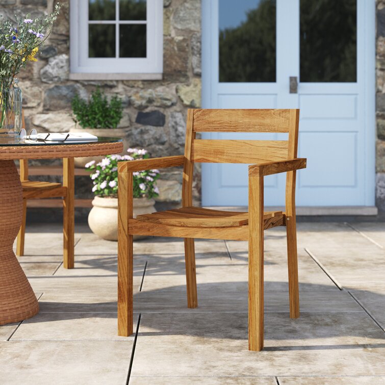 Birch Lane Academy Outdoor Dining Armchair in Solid Reclaimed